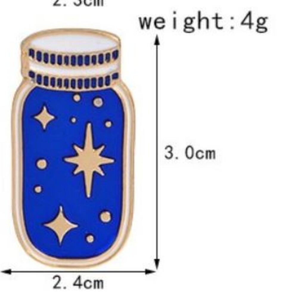 Blue Universe in a Jar Pin Brooch